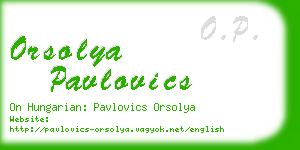 orsolya pavlovics business card